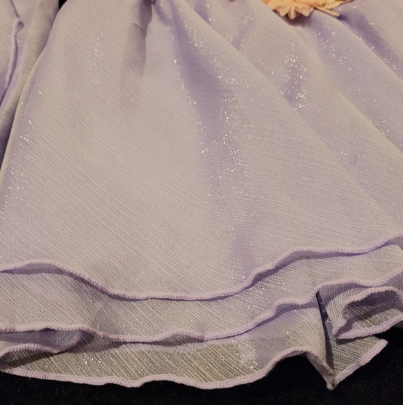 Sugar Thrillz Lavendar Pink Sparkle Fairy Dress With Flower Appliques - Picture 4 of 6